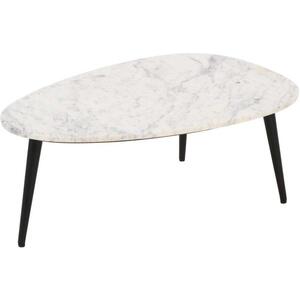 Opal White Marble Coffee Table with Metal Legs 