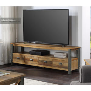 Urban Elegance - Reclaimed Extra Large Widescreen TV unit by Baumhaus Furniture